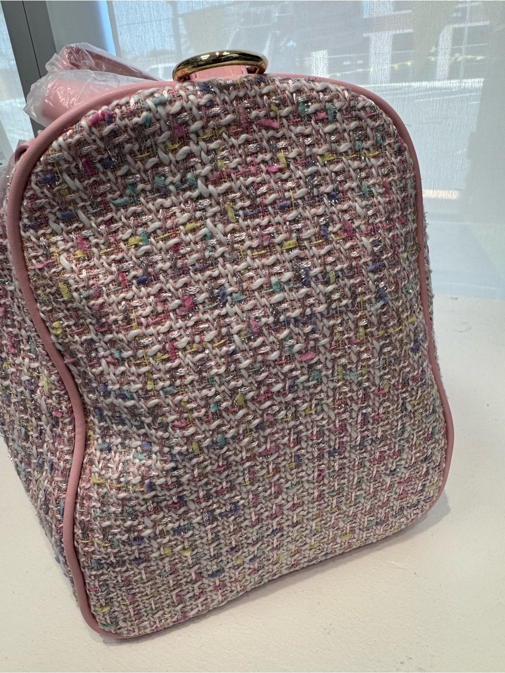 Libby Stoney Clover Lane Pink Tweed 3 Piece Set  with Gold Hardware - Picture 7 of 16